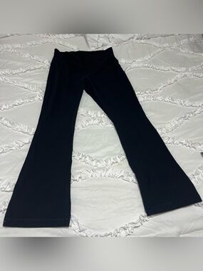 Lululemon Athletica High Rise Black Flare Leg Ribbed Leggings 10
